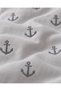 Marshmallow Ruffled Bedspread Set (Single / 180x240) Anchor Pattern, Gray - 3