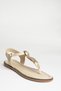 U 291240003   Beige Genuine Leather Flip Flops Sandals - 5