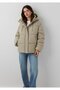 Water-Repellent Beige Puffer Coat with Hood 1110862-70360 - 2