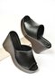 Women's Black Wedge Heel Slippers K250101509 - 5