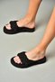 S596022704 Black Rope Stringed Straw Slippers - 3