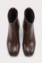Women's Brown Blunt Toe Thick Heeled Back Zipper Orthopedic Insole Boots Owena - 3