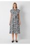 Printed Black Buttoned Dress 1310673-84587 - 3