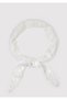 Flower Embroidered Ecru Bandana 1920022-70053 - 3