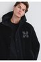 M Logo Patchli Black Sherpa Coat 0110628-80022 - 5