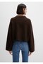 Wool Blend Brown Sweater Boxy Fit 1710626-88615 - 5
