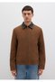 Collar Detailed Brown Faux Suede Jacket Regular Fit / Regular Cut 0110638-70378 - 5