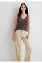 Soft-Premium (TENCEL™) Modal-Blend Brown Tank Top, Slim Fit / Slim Cut 1613216-87537 - 2