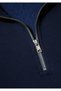 Men's Navy Blue Half-Zip Sweatshirt Leather N Navy Blue Sweatshirt 0S10208-70497-Std - 8