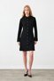 Shirt Collar Buttoned Dress - Black