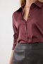Silky Satin Classic Cut Satin Shirt - Plum - 4