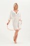 Women's White Waist Lace-Up Tassel Pareo - 5