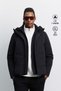 Men's Black Hooded Functional 3-Use Vest Water Repellent Windproof Coat A62Y6120
