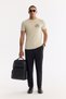 Men's Beige Crew Neck Injection Printed Bi-Stretch Interlock Regular Fit T-Shirt A61Y1136 - 6