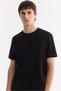 Men's Black Crew Neck Printed Bi-Stretch Interlock Regular Fit T-Shirt A61Y1138 - 6
