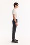 Men's Anthracite Viscose Blend Easy-Iron Striped Slim Fit Trousers A52Y3006 - 3