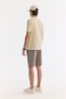 Men's Beige Crew Neck Cotton Pack Elastane Jacquard Regular Fit T-Shirt A61Y1032 - 4
