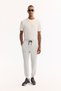 Men's Light Gray Elastic Waist Lace-Up Bi-Stretch Technical Fabric Regular Fit Sweatpants A52Y3416