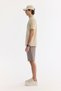 Men's Beige Crew Neck Cotton Pack Elastane Jacquard Regular Fit T-Shirt A61Y1032 - 3