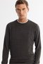 Men's Anthracite Crew Neck Non-Pilling Knitwear Sweater E 005000 - 2