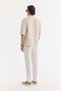 Men's Beige Double Breasted Soft Touch Short Sleeve Comfort Fit Shirt A61Y2096 - 5