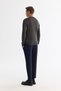 Men's Anthracite Crew Neck Non-Pilling Knitwear Sweater E 005000 - 4