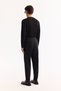 Men's Black Side Buckle Viscose Blend Easy-Iron Carrot Fit Trousers A52Y3043 - 7
