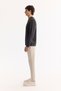 Men's Anthracite Crew Neck Cotton Bi-Stretch Printed Regular Fit Sweatshirt A52Y1325 - 3