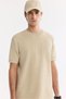 Men's Beige Crew Neck Cotton Pack Elastane Jacquard Regular Fit T-Shirt A61Y1032 - 5
