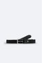 Men's Black 100% Leather Braided Classic Buckle Belt B009304