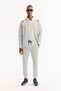 Men's Light Gray Elastic Waist Lace-Up Bi-Stretch Technical Fabric Regular Fit Sweatpants A52Y3416 - 8