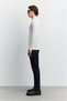 Men's Ecru Polo Neck Zippered Rayon Non-Pilling Basic Knitwear Regular Fit Sweater B005150 - 4