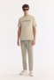 Men's Beige Crew Neck Printed Bi-Stretch Interlock Regular Fit T-Shirt A61Y1061 - 6