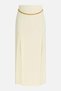 Cream Pleated Midi Skirt with Waist Chain Detail - 5