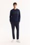 Men's Black Crew Neck Cotton Bi-Stretch Printed Regular Fit Sweatshirt A52Y1215 - 6