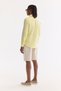 Men's Light Yellow Button-Down Collar 100% Linen Comfort Fit Shirt B002191 - 7