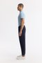 Men's Navy Blue Side Waist Elastic Wafer Chino Trousers B 003033 - 5
