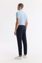 Men's Navy Blue Side Waist Elastic Wafer Chino Trousers B 003033 - 6