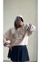 Oversized Hooded Sweatshirt with Striped Detail on the Sleeves - 5