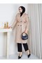 Suede Fabric Basic Button-Front Trench Coat - 5