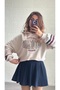 Oversized Hooded Sweatshirt with Striped Detail on the Sleeves