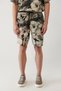 Men's Gray 100% Viscose Elastic Waist Patterned Etenna Relaxed Fit Shorts A41Y3734 - 2