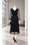 V-Neck Polka-Dot Tutu Dress, Black 583308 - 4