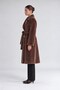 Belted Detailed Fur Coat, Brown - 2