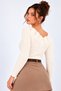 Women's Ecru Collar Detail Sweater Cty-cnd-11903 - 4