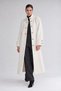 Gold Accessory Detail Fur Coat, Ecru