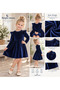 Girls' Velvet Dress with Ruffle Detail on the Shoulder, Suitable for Special Occasions Like Holidays, Birthdays or Everyday Wear.