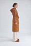 Quilted, Melton Belt-Detail Coat, Brown - 2