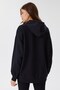 Carla Women's 100% Cotton Hooded Sweatshirt, Black - 3