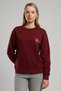 Petra women's o-neck sweatshirt, burgundy. - 3